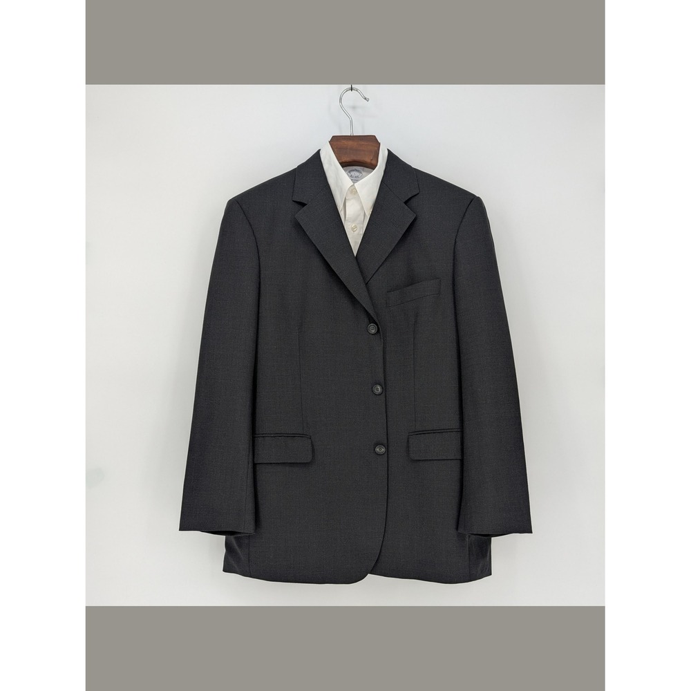 Brooks Brothers 346 Gray Wool Stretch Blazer Sport Coat 44R Approx